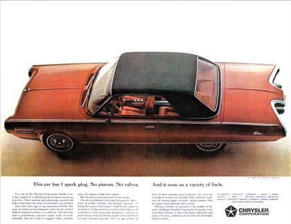Chrysler Corporation Ad, 1963 - Chrysler Turbine Experimental Car
