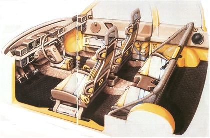 Opel Junior Concept, 1983 - Interior Design Sketch by Chris Bangle