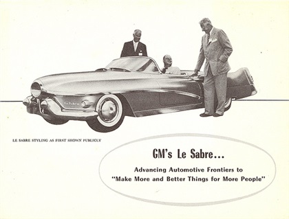 Brochure for 1951 GM LeSabre experimental car 