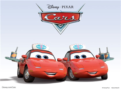 Disney/Pixar Cars Characters: Mia and Tia (1992 Mazda MX-5 Miata)