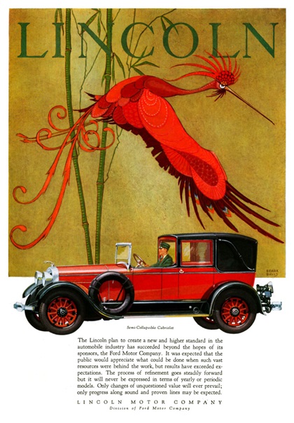 Lincoln Advertising Campaign (1928): Bird Series Illustrated by Stark Davis