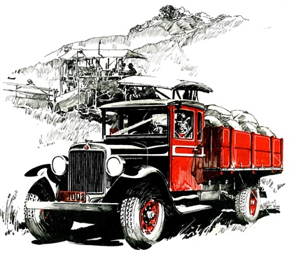 Dodge Trucks Advertising Art by Fred Cole (1929–1932): Dependable in name and in fact