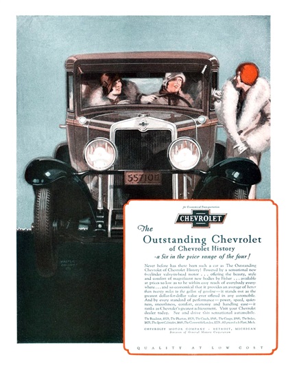 Chevrolet Six Advertising Art by Walter Ohlson (1929)