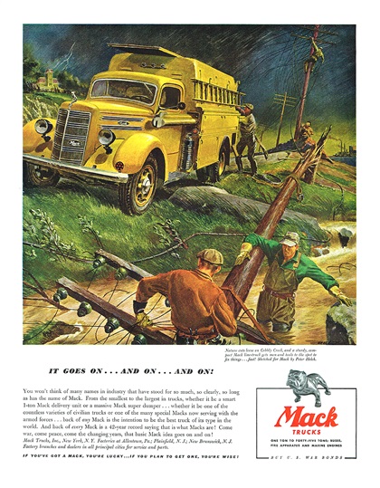 Mack Trucks Advertising Art by Peter Helck (1942–1945)
