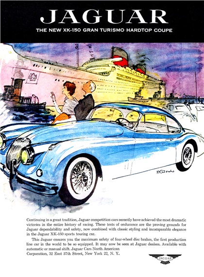 Jaguar Advertising Art by Rene Bouche (1957)