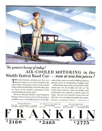 Franklin Advertising Art by Elmer Stoner (1929–1931)