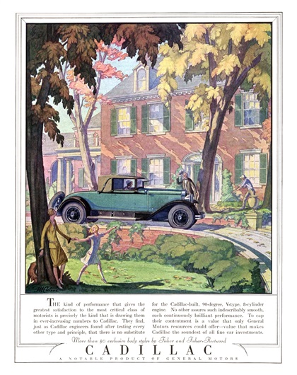 Cadillac Advertising Art by Thomas M. Cleland (1927–1928)