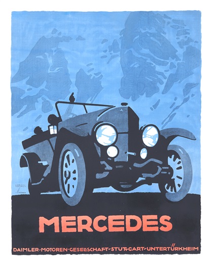 Mercedes Advertising Art by Ludwig Hohlwein (1914)