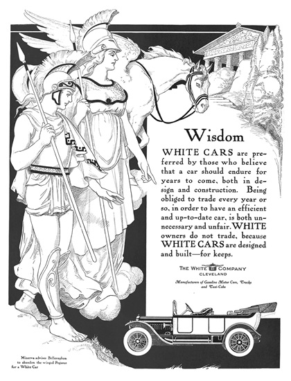 White Advertising Art by Otho Cushing (1913–1914)