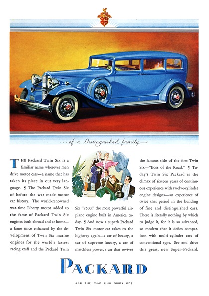 Packard Advertising Art (1932): ...of a Distinguished family