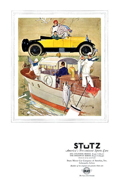 Stutz Advertising Art by Warren Baumgartner (1923)