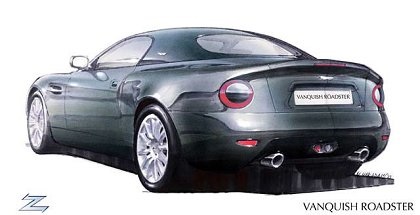 Aston Martin Vanquish Roadster (Zagato), 2004 - Design Sketch by Norihiko Harada