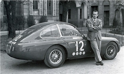 Ferrari 166 MM Panoramica (Zagato), 1948 - Posed with car is Stagnoli, the owner who enjoyed so much success with Ferrari Gran Turismo coupes in the 50s, before there was a GT class.