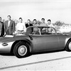 The GM technical team with Firebird II during the 1957 promotional shoot. (L to R) Emmett Conklin, Bill Turunen, Gene Flanigan, Bert MacKenzie, Bill Hoef, Bob Tarien, and a GMR technician