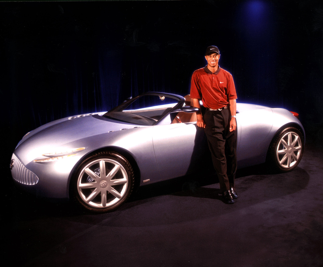 Buick Bengal, 2001 - Bengal is the first car designed with a major sports figure in mind - Tiger Woods. Tiger's influence is evident in Bengal's cutting-edge sound system, golf door and custom golf bags.