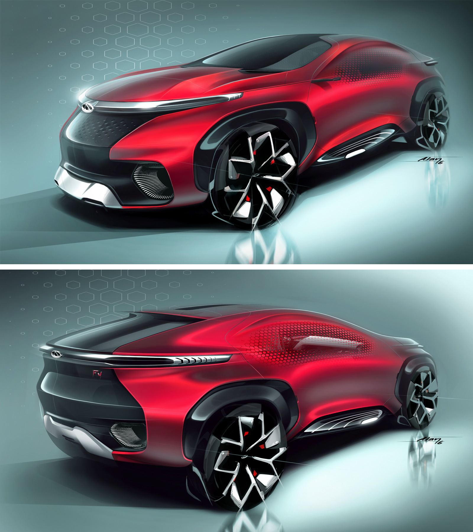 Chery FV2030 Concept, 2016 - Design Sketch by Alan Derosier