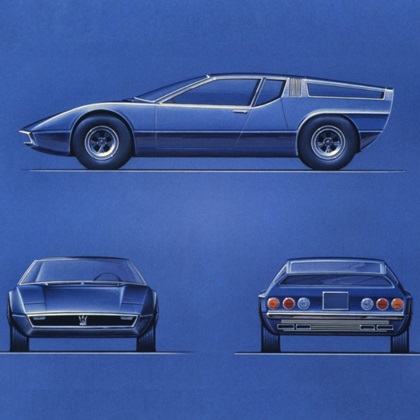 Maserati Bora – Design Sketch (ItalDesign), 1969