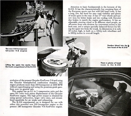 Chrysler's K-310 Experimental Dream Car Brochure