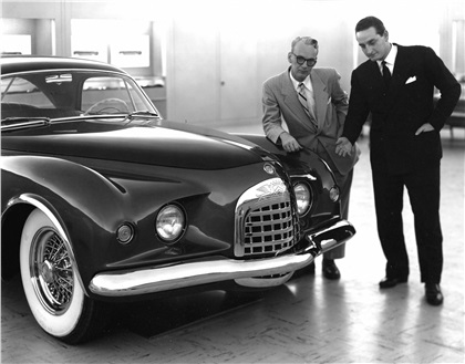Virgil Exner and Ghia's Luigi Segre discuss Chrysler K-310, Ex's first show car and his answer to Harley Earl's GM Motorama fare. Exner attempted to blend Italian with American design.