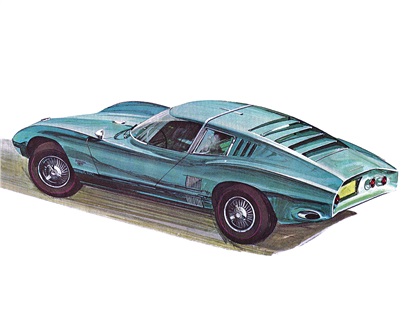 Chevrolet Corvair Monza GT (XP-777), 1962 - Illustration from "Chevrolet Idea Cars - Today's ideas for tomorrow's driving" Foldout