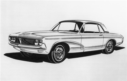 Ford Mustang styling sketch, circa 1962