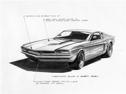 Ford Mustang Mach 1 Prototype, 1966 - Design Sketch