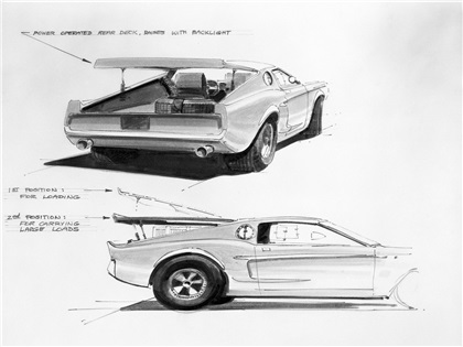 Ford Mustang Mach 1 Prototype, 1966 - Design Sketch