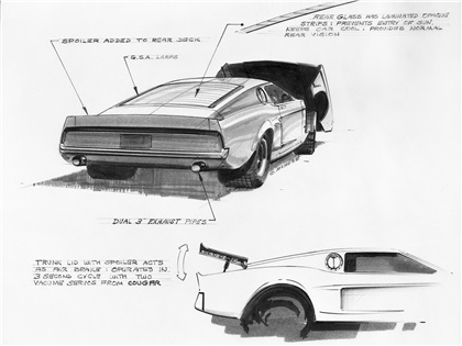 Ford Mustang Mach 1 Prototype, 1966 - Design Sketch