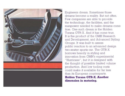 Holden Torana GTR-X, 1970 - Brochure