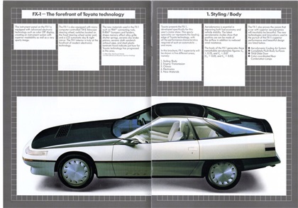 Toyota FX-1 Concept, 1983 - Brochure