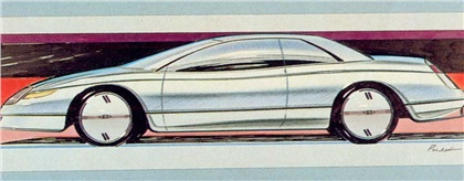 Buick Lucerne, 1988 - Sketch by Ted Polak. Automotive News, January 1988.