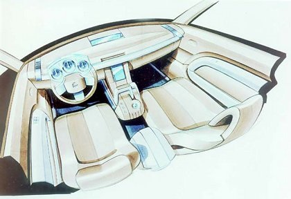 Nissan Crossbow Concept, 2001 - Interior Design Sketch