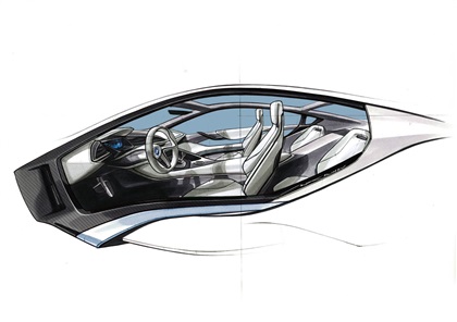 BMW i8 Concept, 2011 - Interior Design Sketch