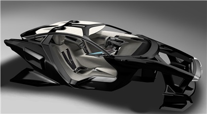 Peugeot Onyx, 2012 - Frame Structure 3D Rendering