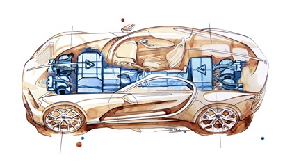 Bugatti Atlantic, 2015 - Design Sketch - Electric