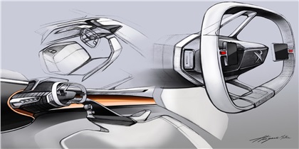 Peugeot Fractal Concept, 2015 - Interior Design Sketch