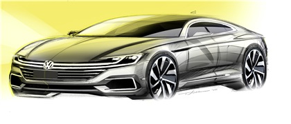Volkswagen Sport Coupe Concept GTE, 2015 - Design Sketch
