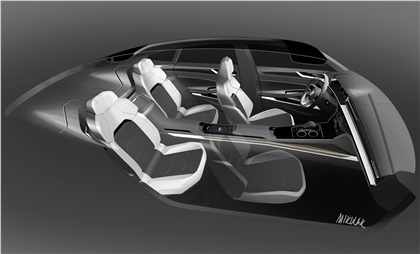 Volkswagen Sport Coupe Concept GTE, 2015 - Interior Design Sketch