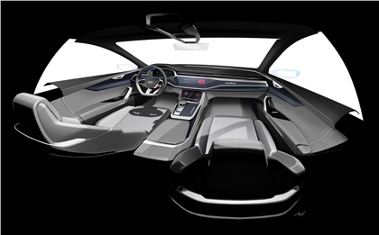 Audi Q8 concept, 2017 - Interior Design Sketch