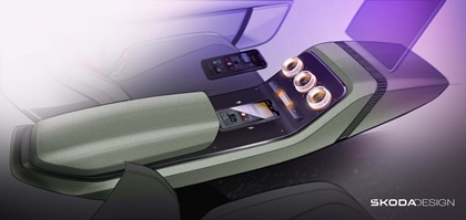 Skoda Vision 7S Concept, 2022 – Design Sketch – Interior