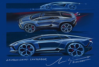 Lamborghini Lanzador Concept, 2023 – Design Sketch by Mitja Borkert
