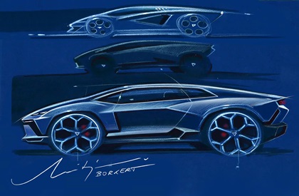 Lamborghini Lanzador Concept, 2023 – Design Sketch by Mitja Borkert