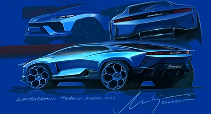 Lamborghini Lanzador Concept, 2023 – Design Sketch by Mitja Borkert