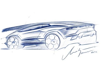 Lamborghini Lanzador Concept, 2023 – Design Sketch by Mitja Borkert