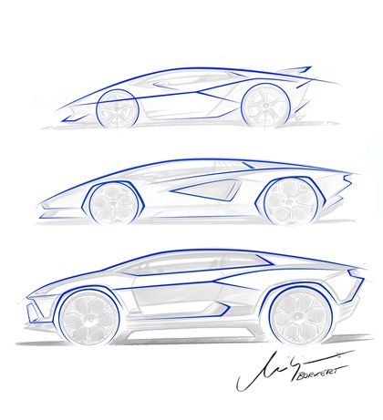 Lamborghini Lanzador Concept, 2023 – Design Sketch by Mitja Borkert