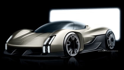 Porsche Mission X Hypercar Concept, 2023 – Design Sketch by James Burgess