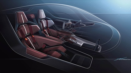 Porsche Mission X Hypercar Concept, 2023 – Interior – Design Sketch
