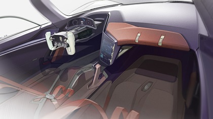 Porsche Mission X Hypercar Concept, 2023 – Interior – Design Sketch by Tarek Ashour