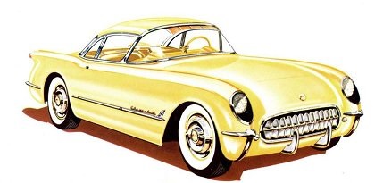 Chevrolet Corvette Convertible Coupe, 1954 - Rendering