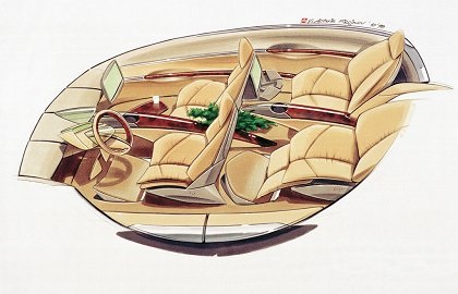 Citroen C6 Lignage Concept, 1999 - Interior Design Sketch by Vladimir Pirojkov